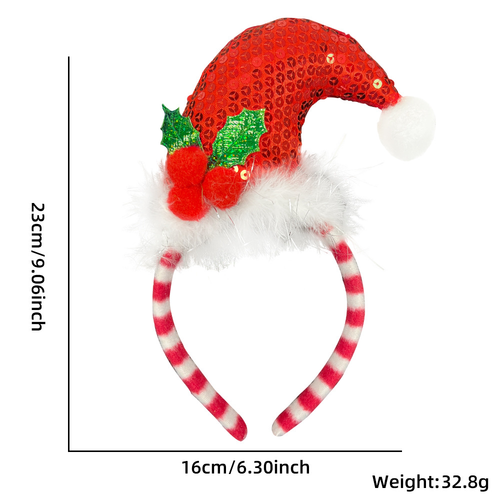 Berry sequined Christmas hat white fur