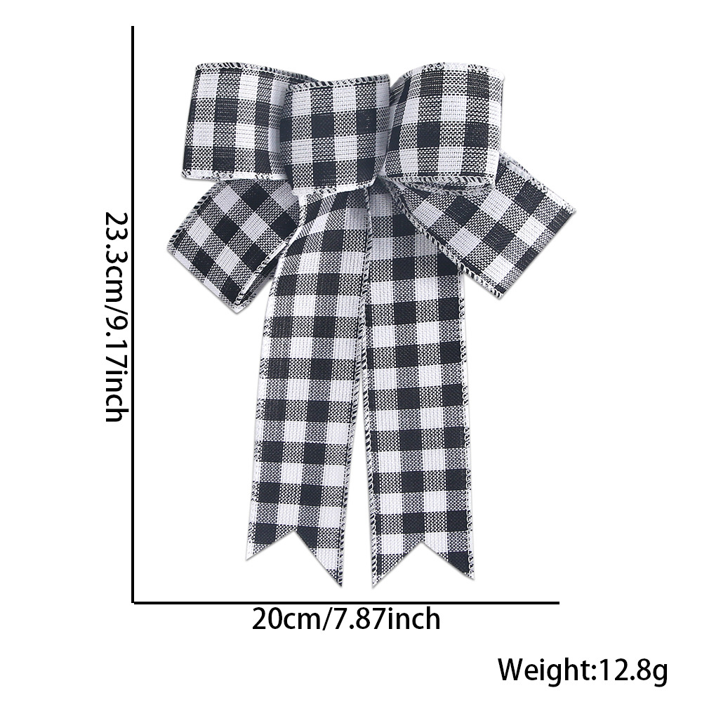Black and white checkered bow