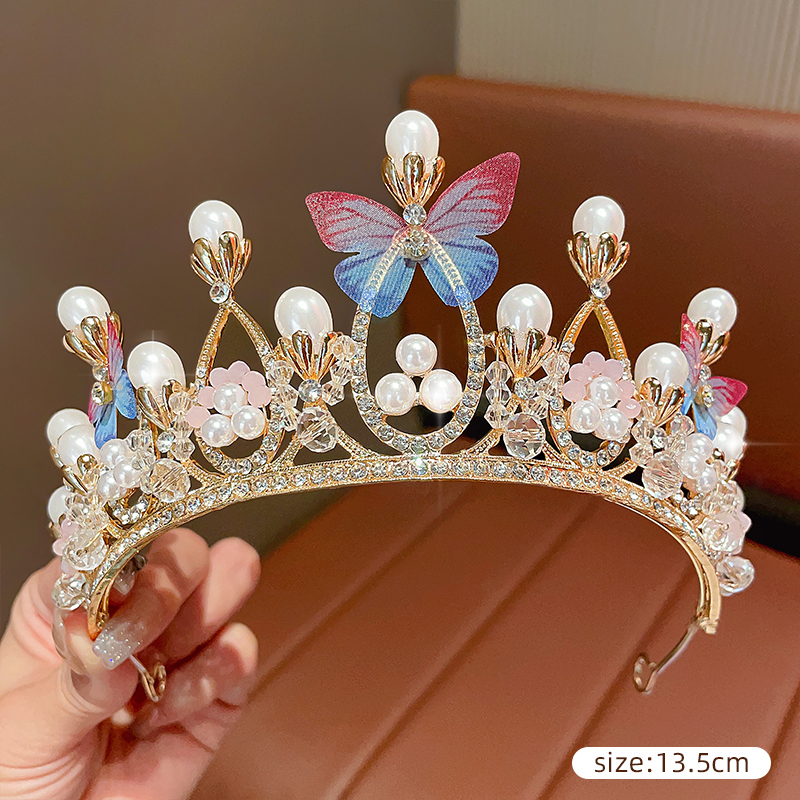 32# butterfly pearl golden crown