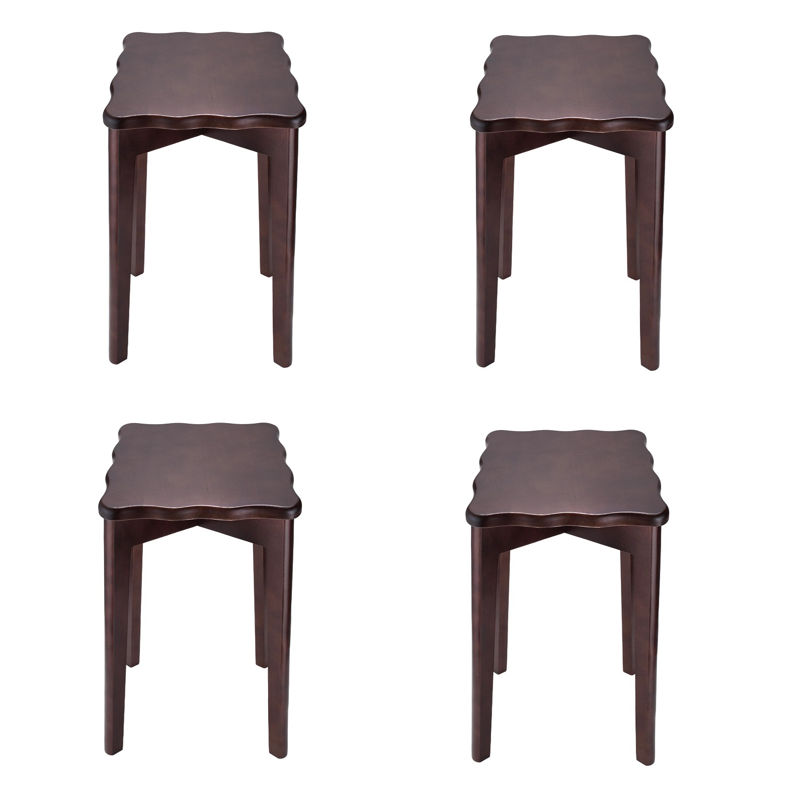 Walnut square stool with plum blossoms 4PCs/Lot