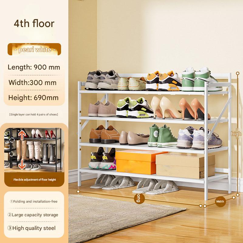 White four-layer 900*300*690-installation-free folding rack