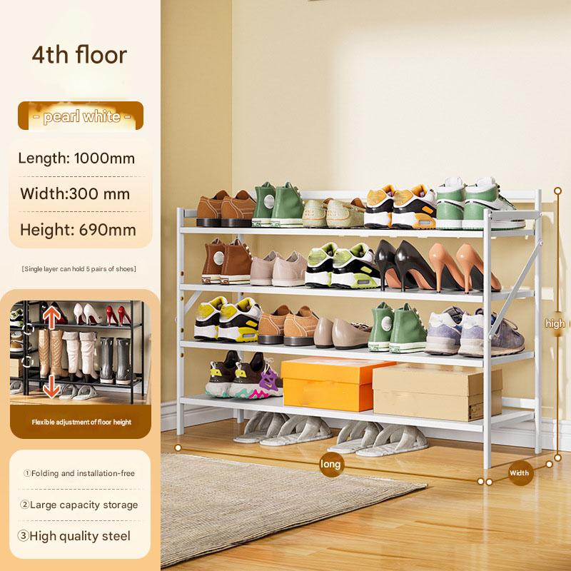 White four-layer 1000*300*690-installation-free folding rack