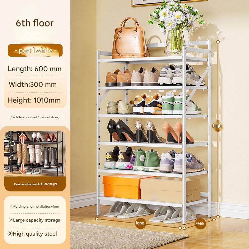 White six-layer 600*300*1010-installation-free folding rack