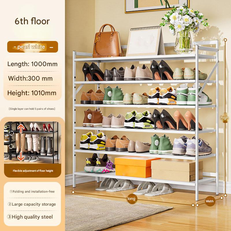 White six-layer 1000*300*1010-installation-free folding rack