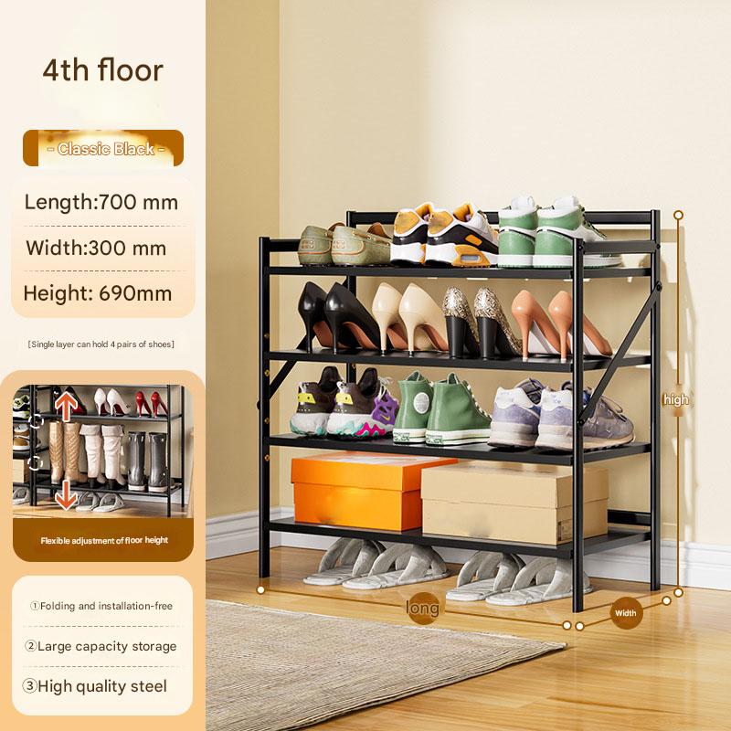 Black four-layer 700*300*690-installation-free folding rack