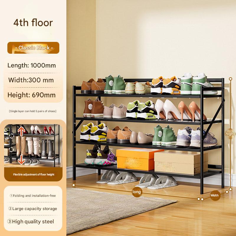 Black four-layer 1000*300*690-installation-free folding rack