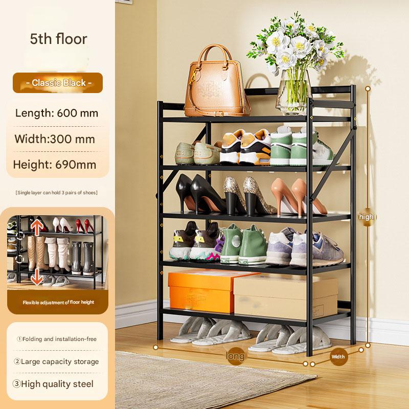 Black five-layer 600*300*850-installation-free folding rack