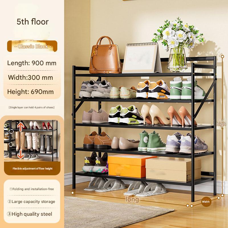 Black five-layer 900*300*850-installation-free folding rack