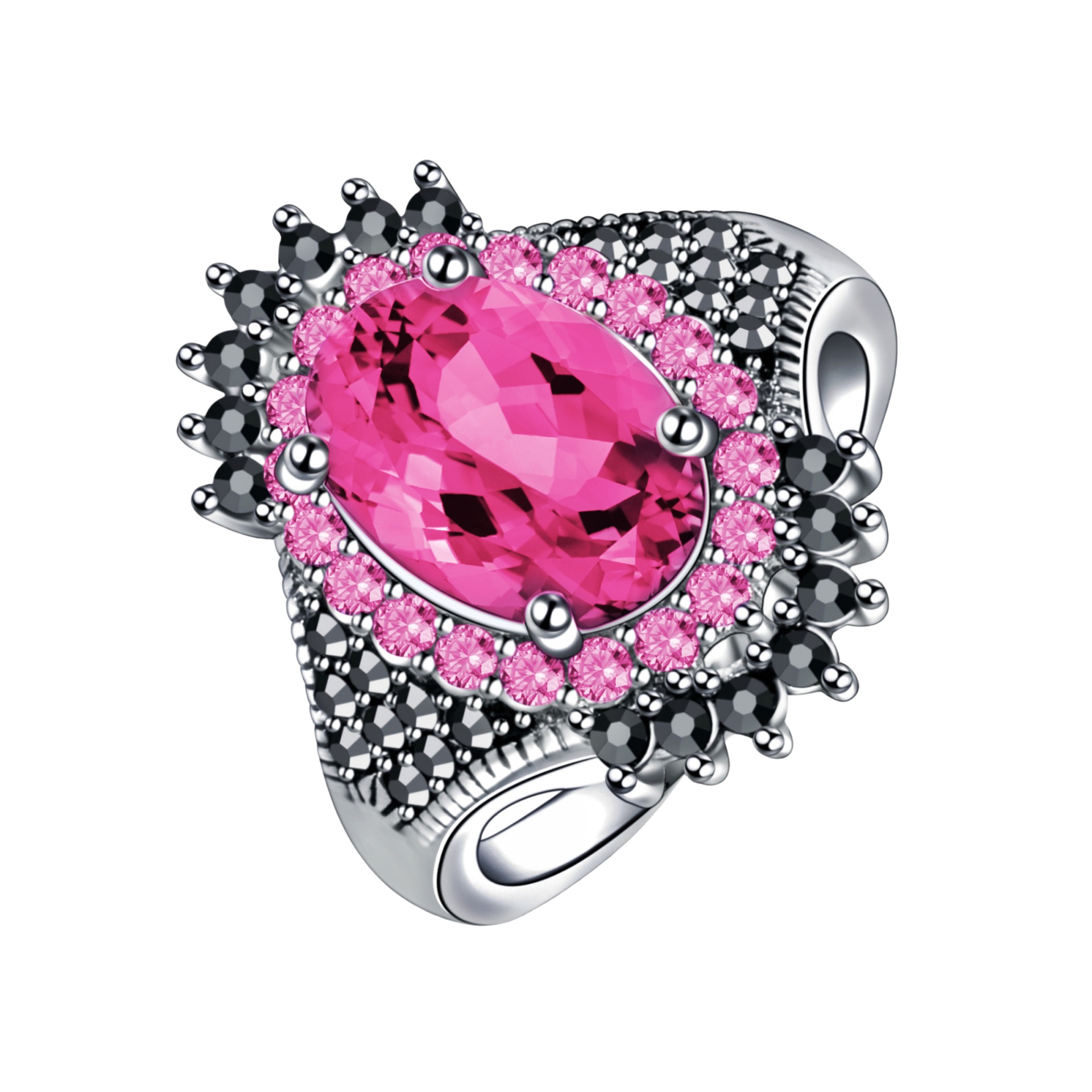 Pink diamond pink diamond ring [Thai silver plated