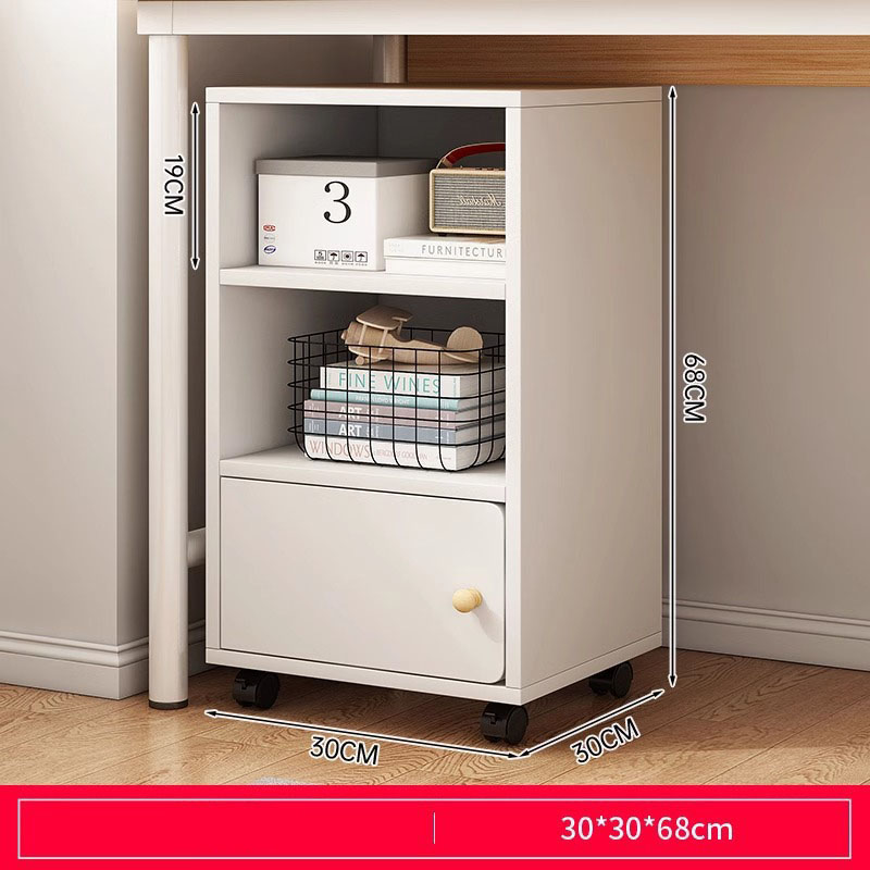 (Warm white) three layers a door with pulley 30*30*68cm