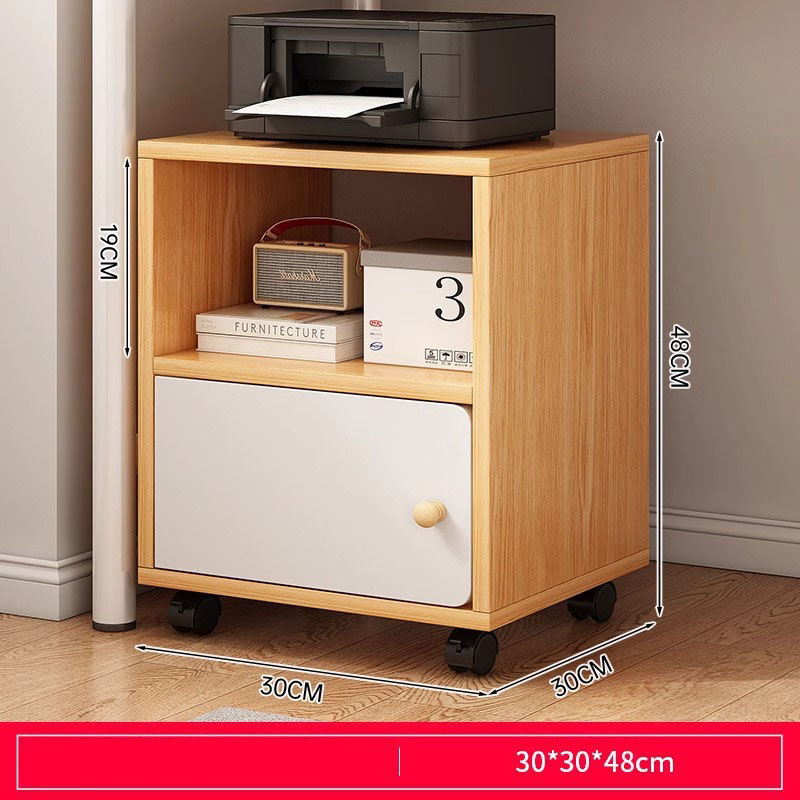 (Garden oak and warm white) Double door with pulley 30*30*48cm