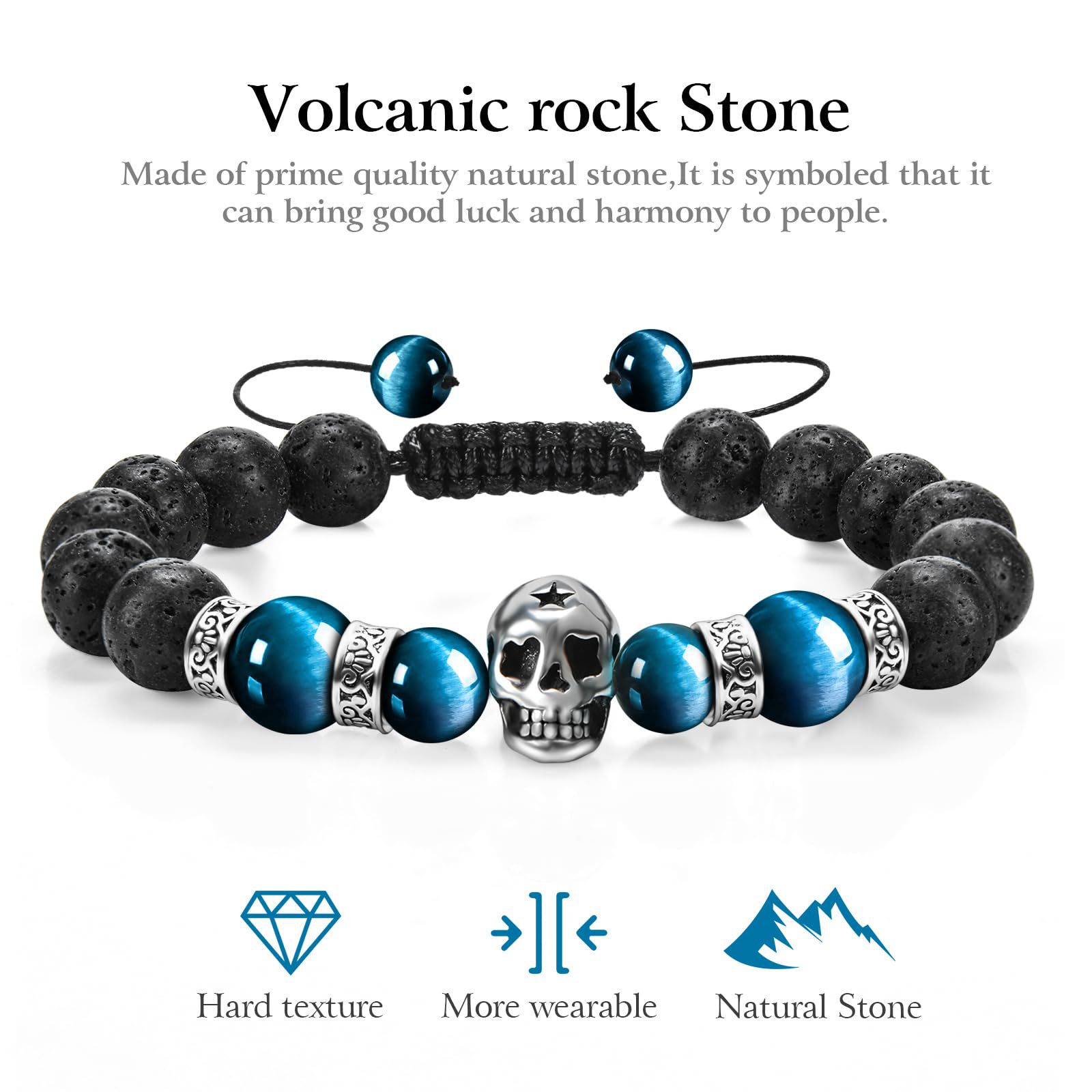 2:Blue Tiger Eye   skull