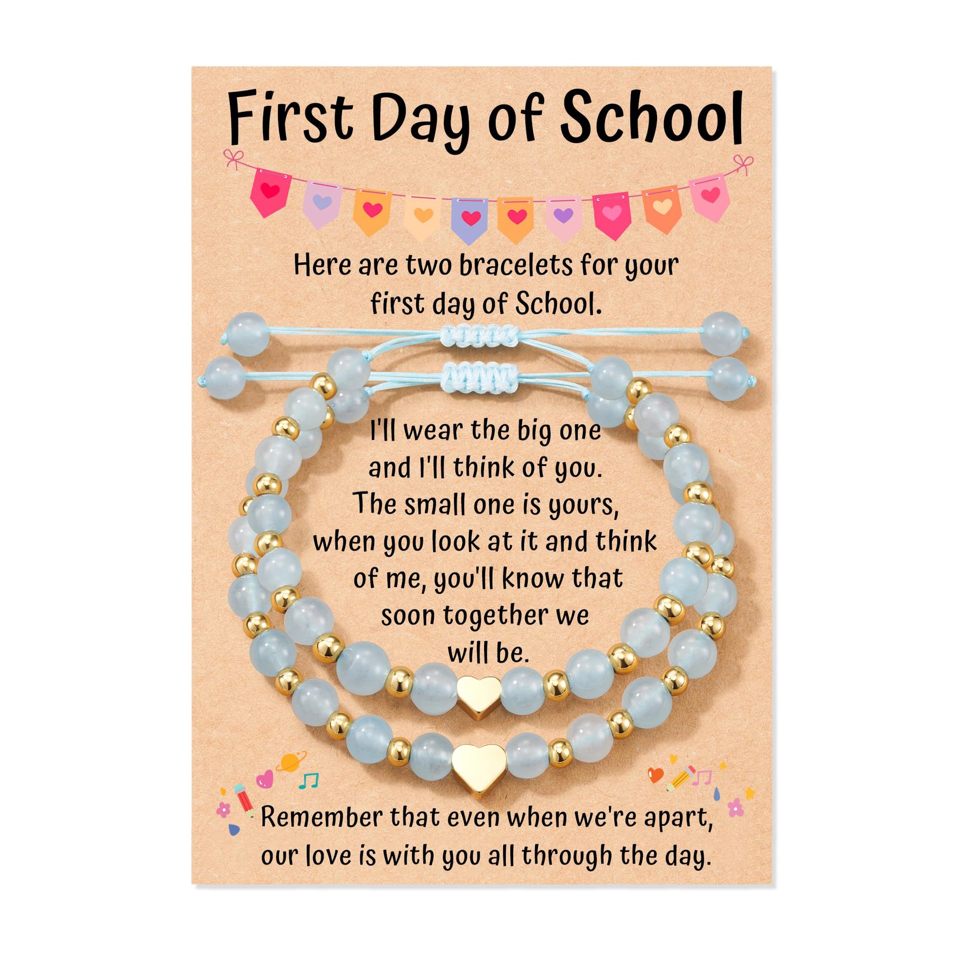 1:First day of schoolblue crystal set bracelet