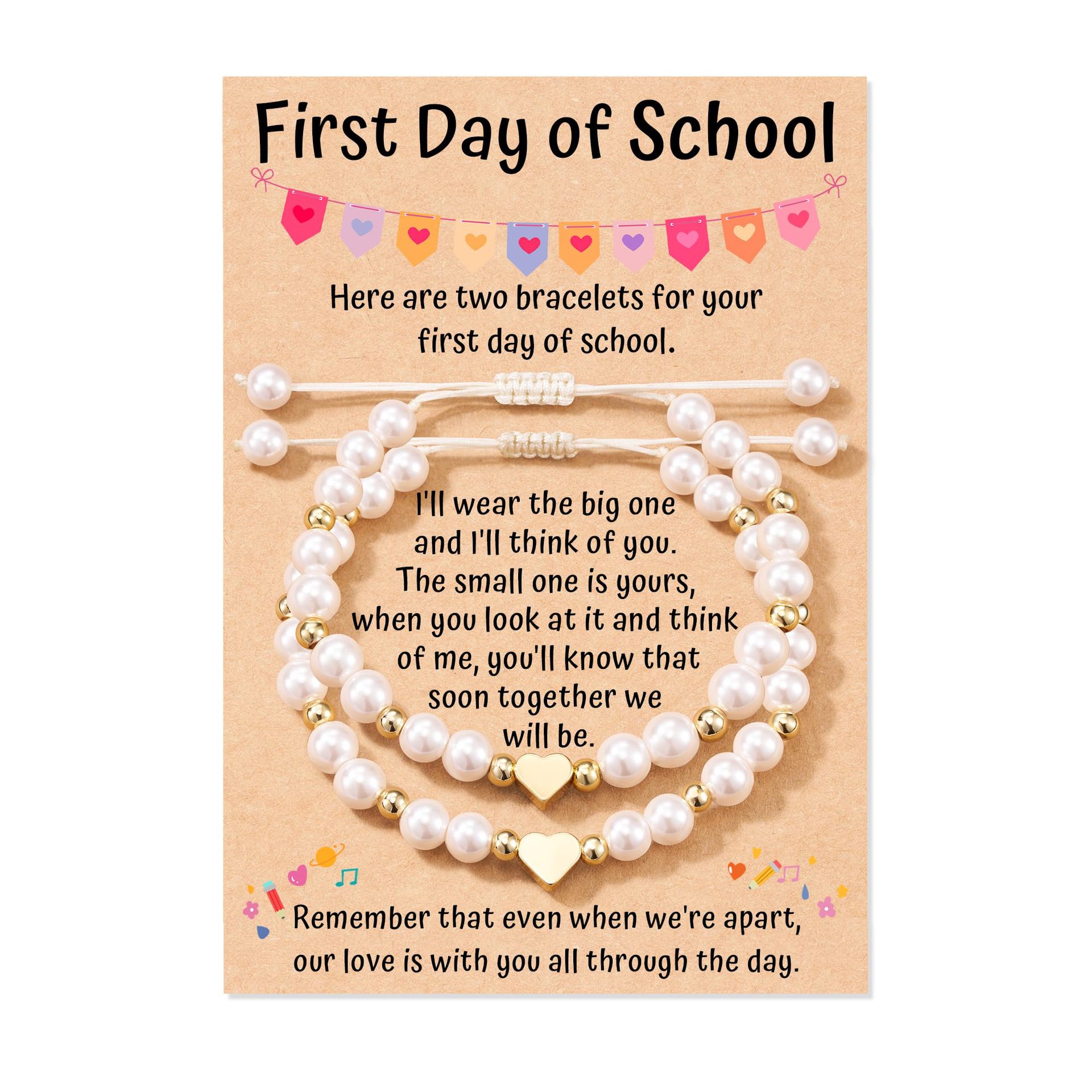 8:First day of school white pearl set bracelet