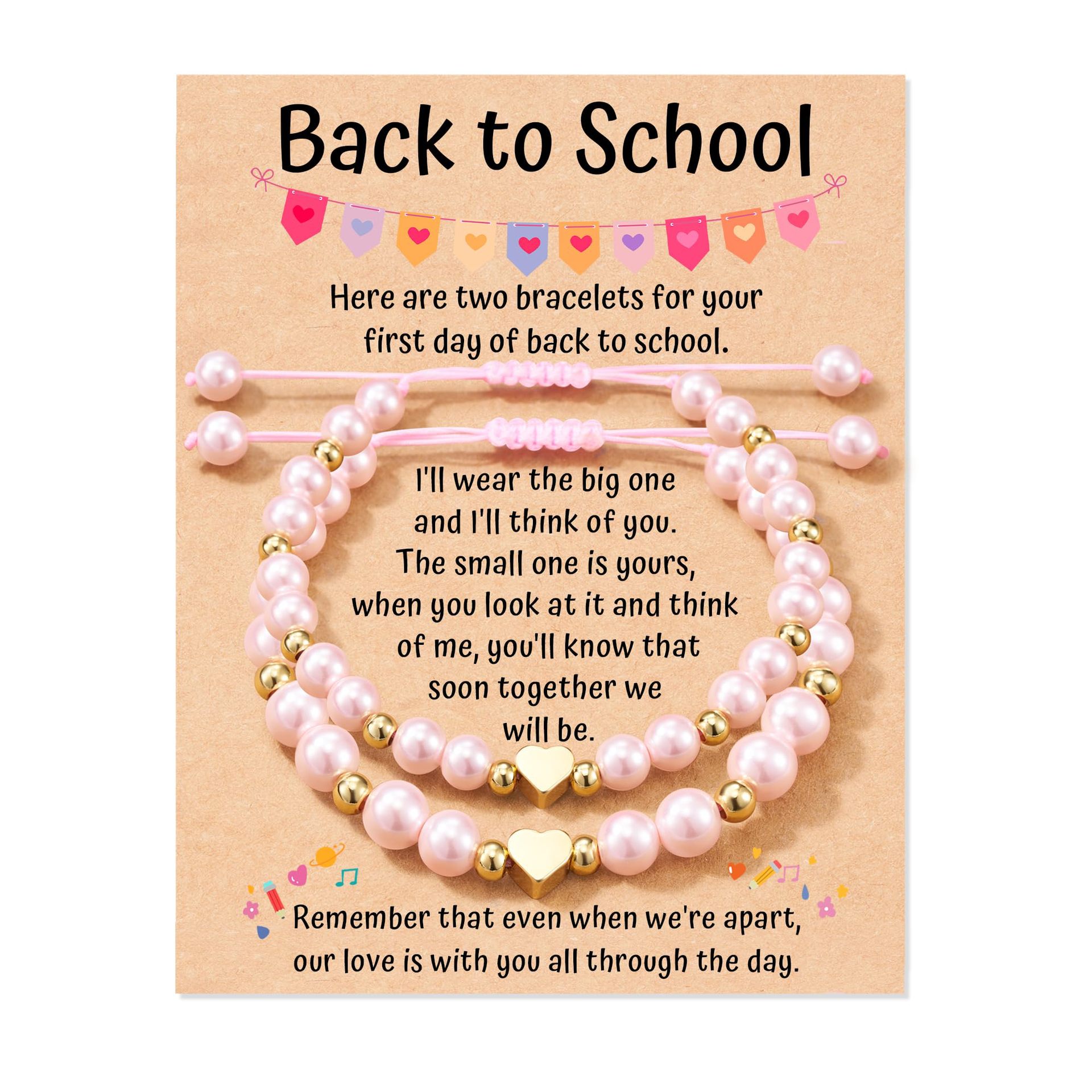 12:Back to school pink pearl set bracelet