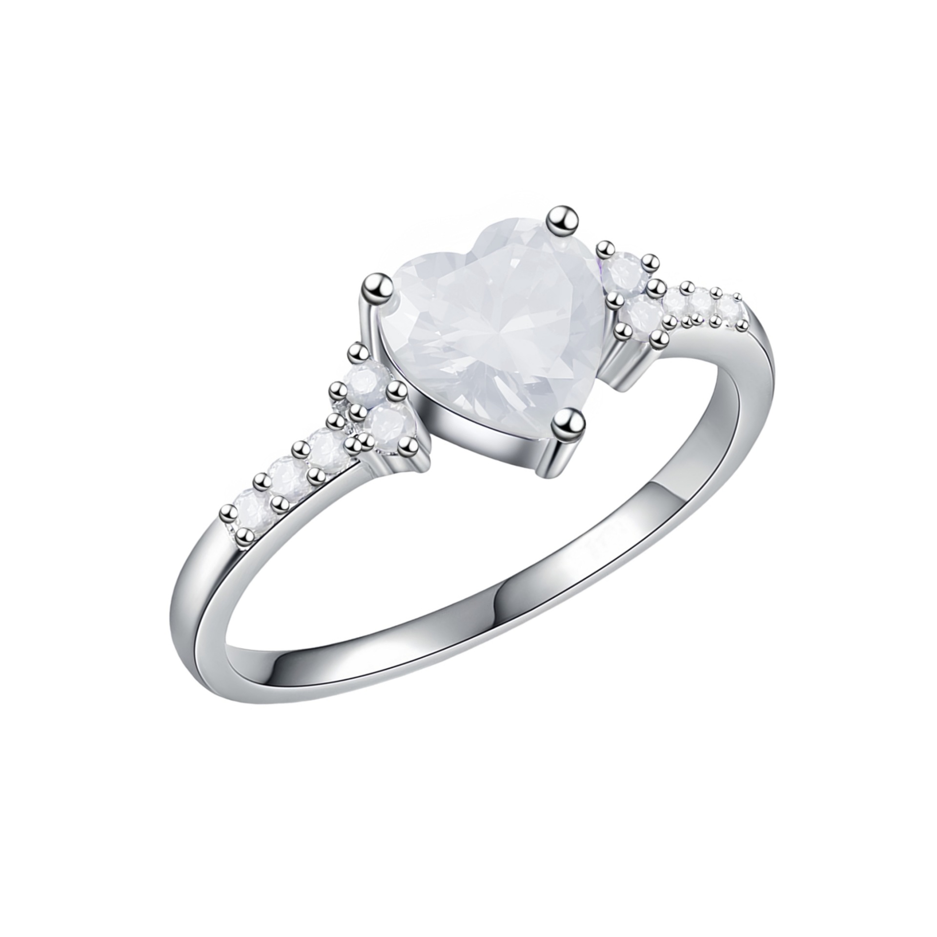 White diamond ring [white gold] US Size #5