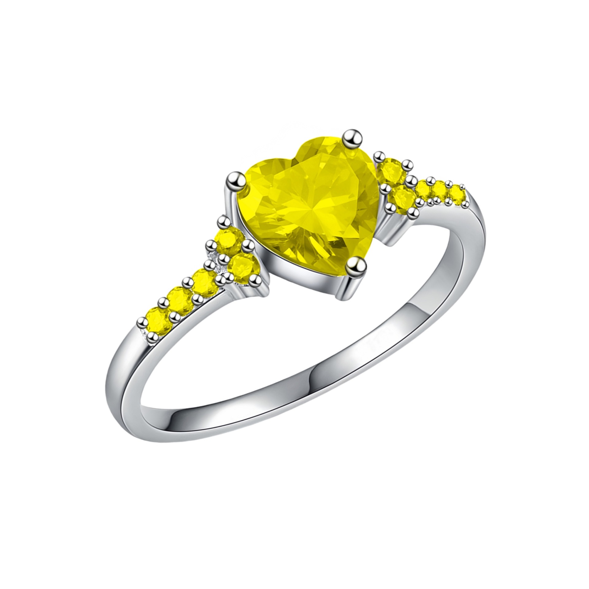 Yellow diamond ring [white gold] US Size #5