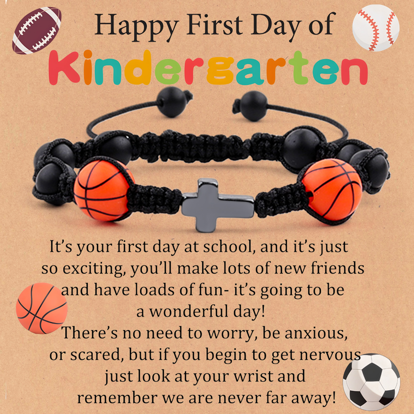 10:Kindergarten card   basketball bracelet 2