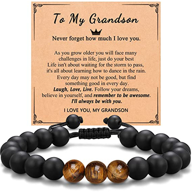 12:Tiger Eye Bracelet Grandson Card