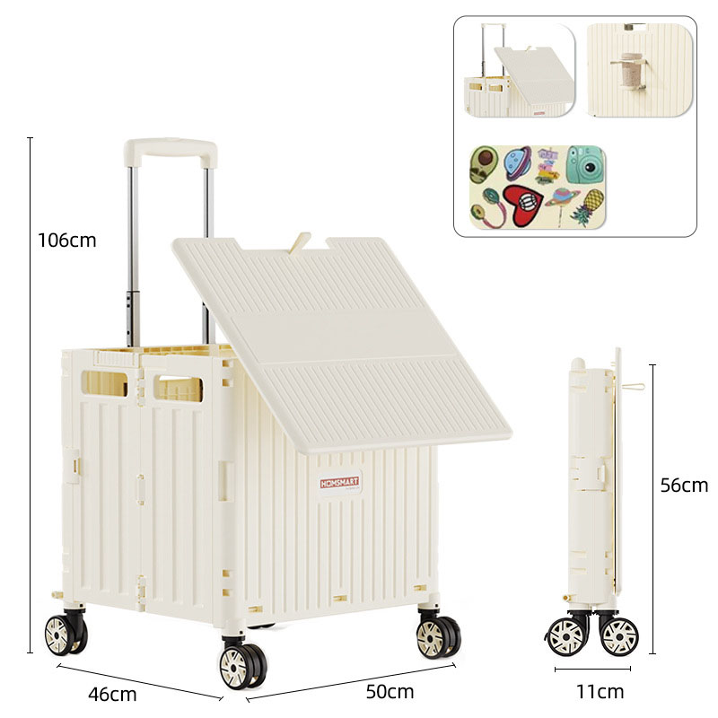 Large 4-wheel universal cream white