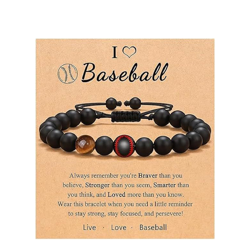 6:Yellow tiger eye baseball bracelet