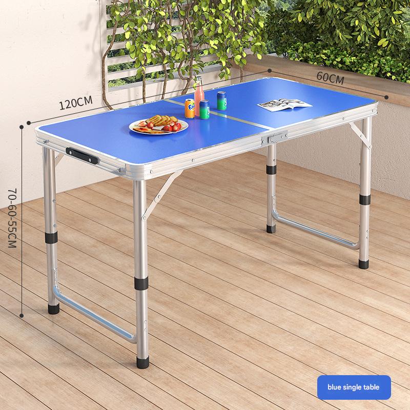 Round tube blue single table (adjustable height)