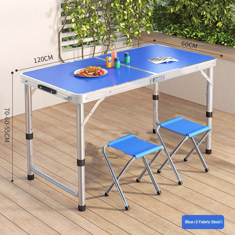 Round tube blue single table (Send 2 cloth stool and adjustable height)