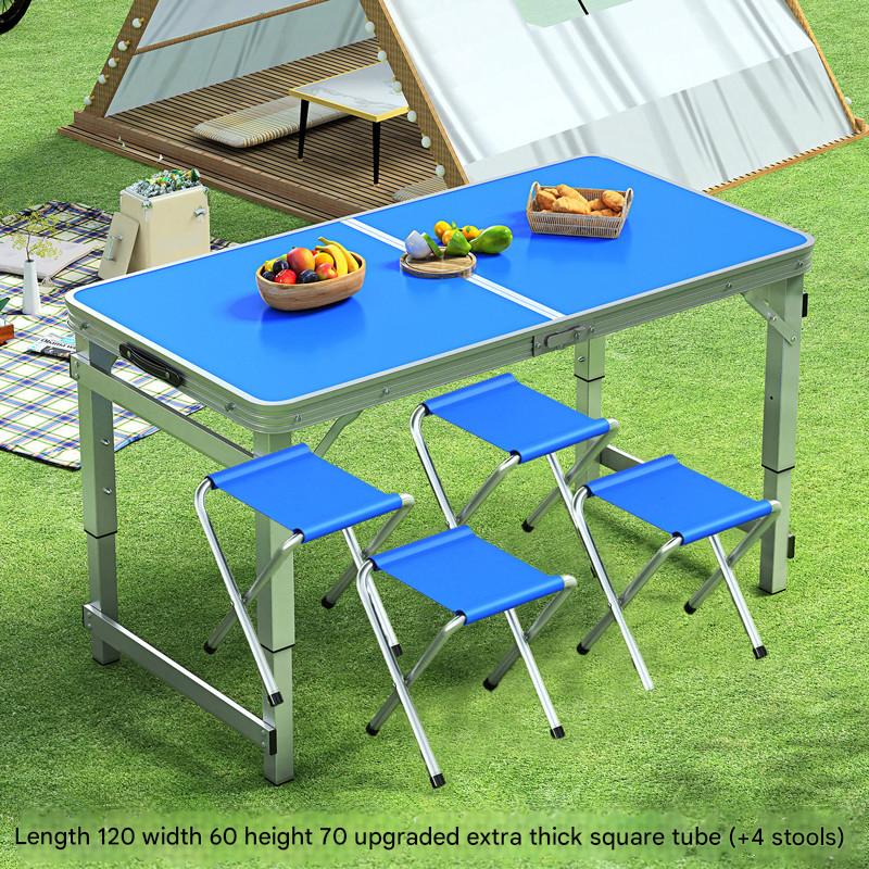 Bearing King   square tube blue single table ( 4 stools)