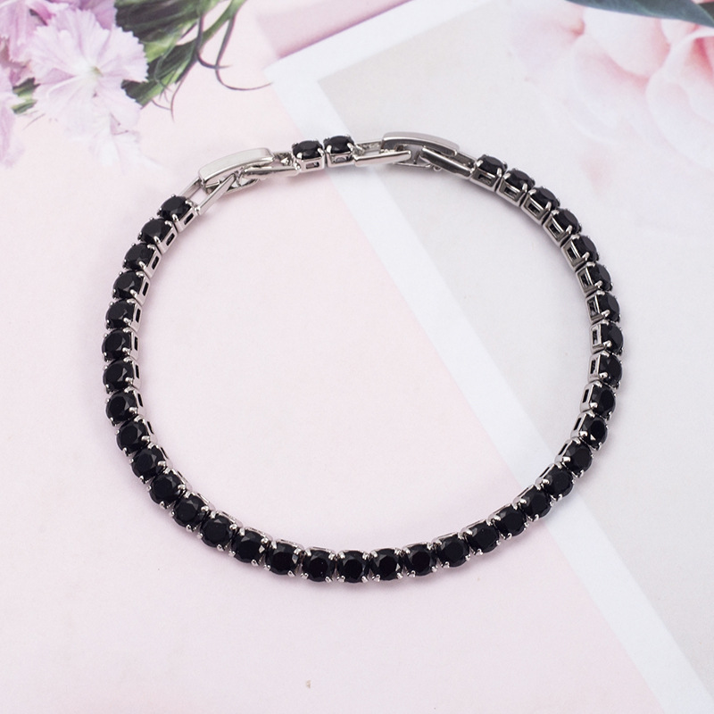 10:16# bracelet silver-black zirconium