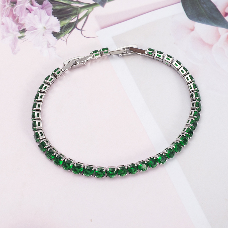 12:16# Bracelet Silver-Emerald