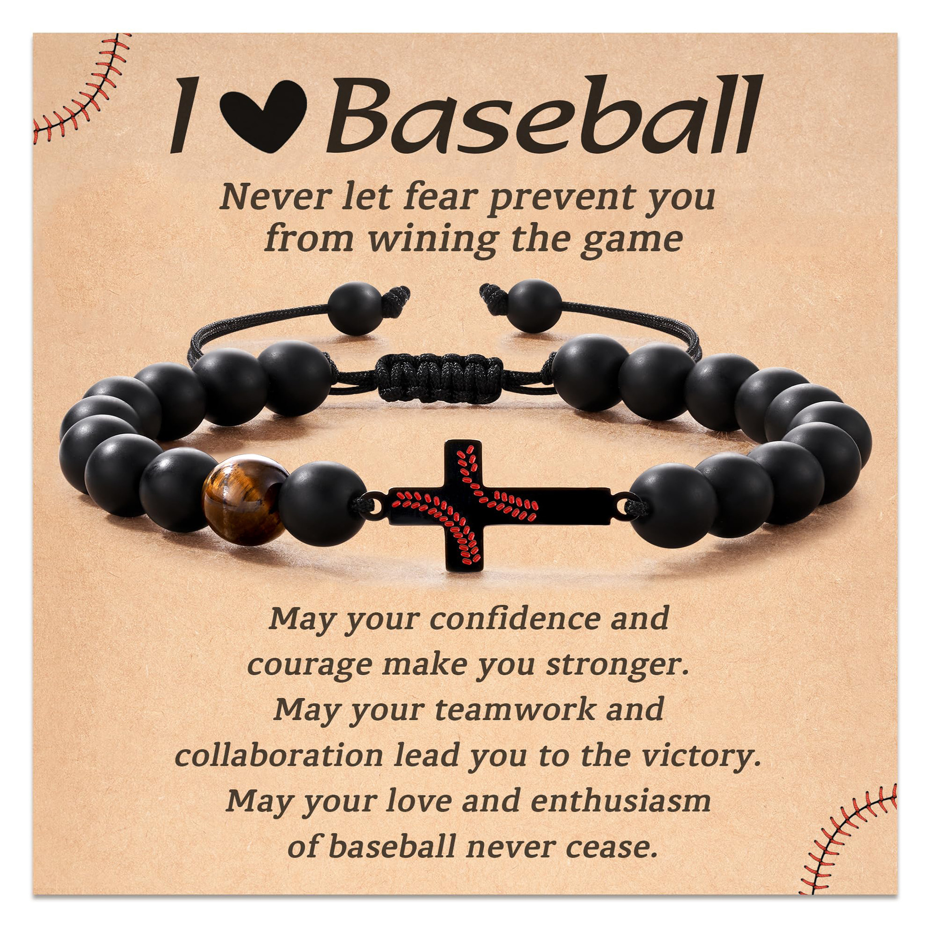 2:Baseball cross bracelet baseball