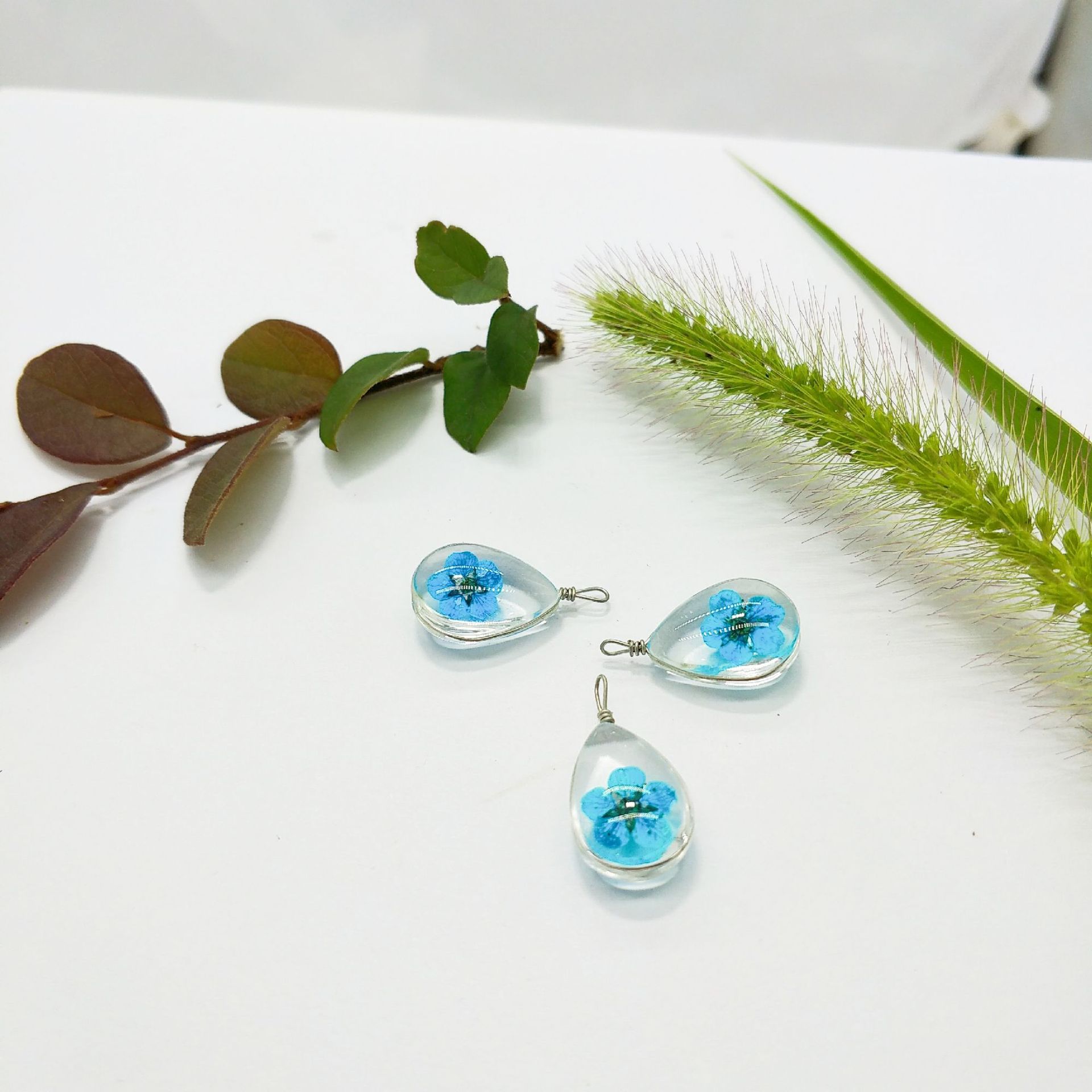 Cherry blossom Lake Blue With copper wire