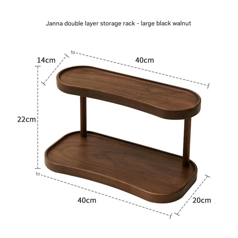 Qy desktop storage rack 2 layers 40 walnut color