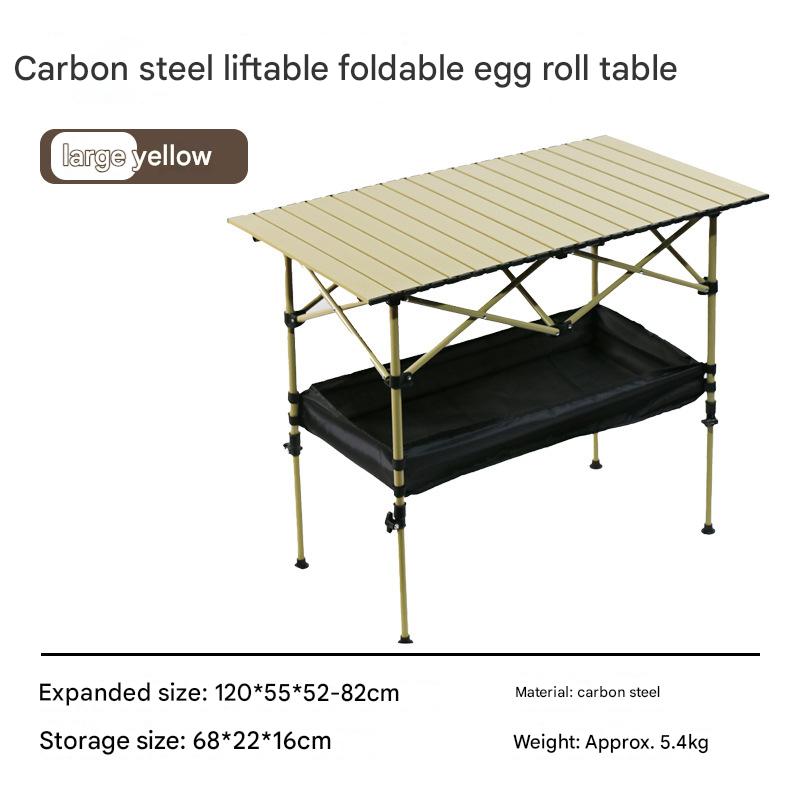 Beige 120 table and net bag [can be lifted]-reinforced table legs do not shake