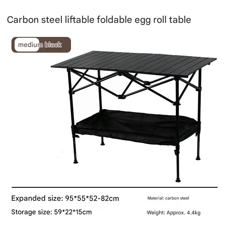Black 95 table and net bag [can be lifted]-reinforced table legs do not shake