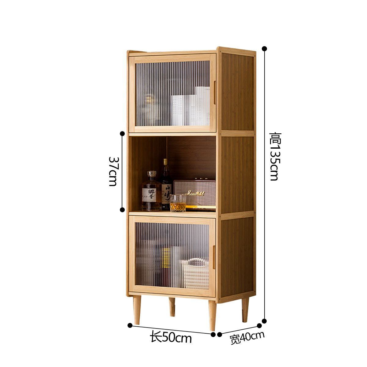 Three squares of primary color