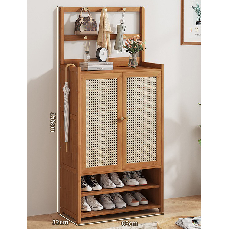 Plastic rattan door (double pole model) 2 doors 7 layers-a876