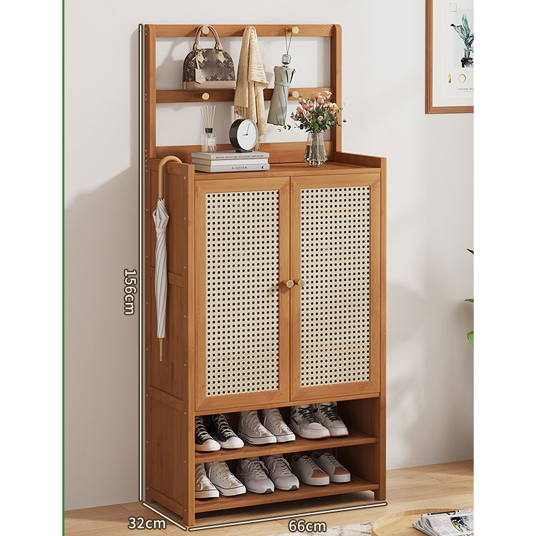 Plastic rattan door (double pole model) 2 doors 8 layers-a877