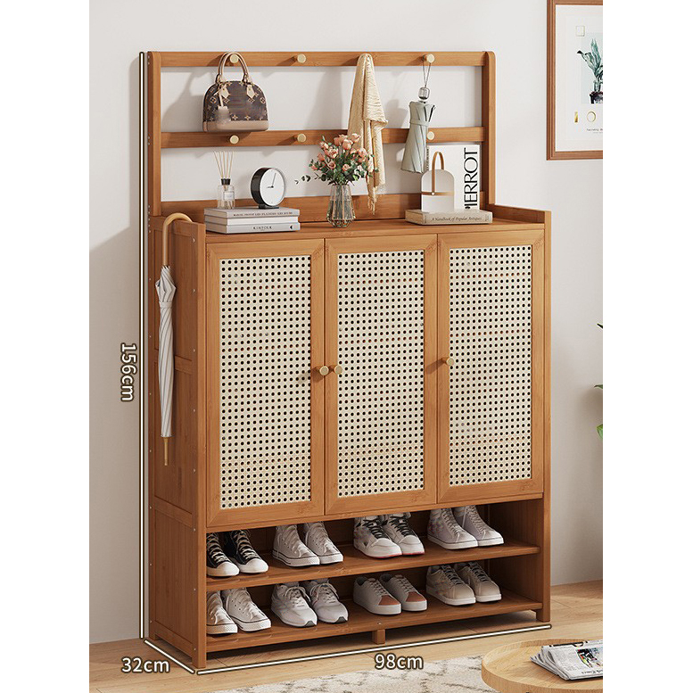 Plastic rattan door (double pole model) 3 doors 8 layers-a879