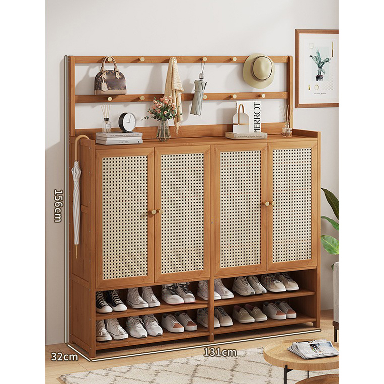 Plastic rattan door (double pole model) 4 doors 8 layers-a881