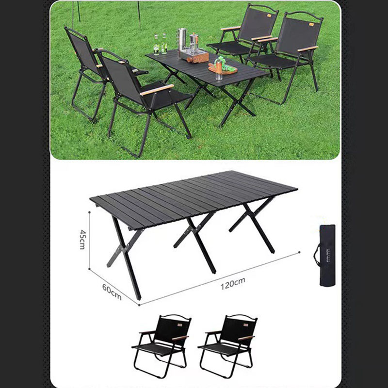 One table and two chairs black [set series]