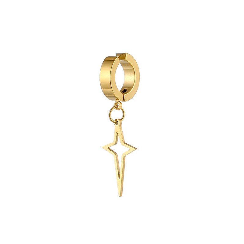 6:Gold ear clip cross