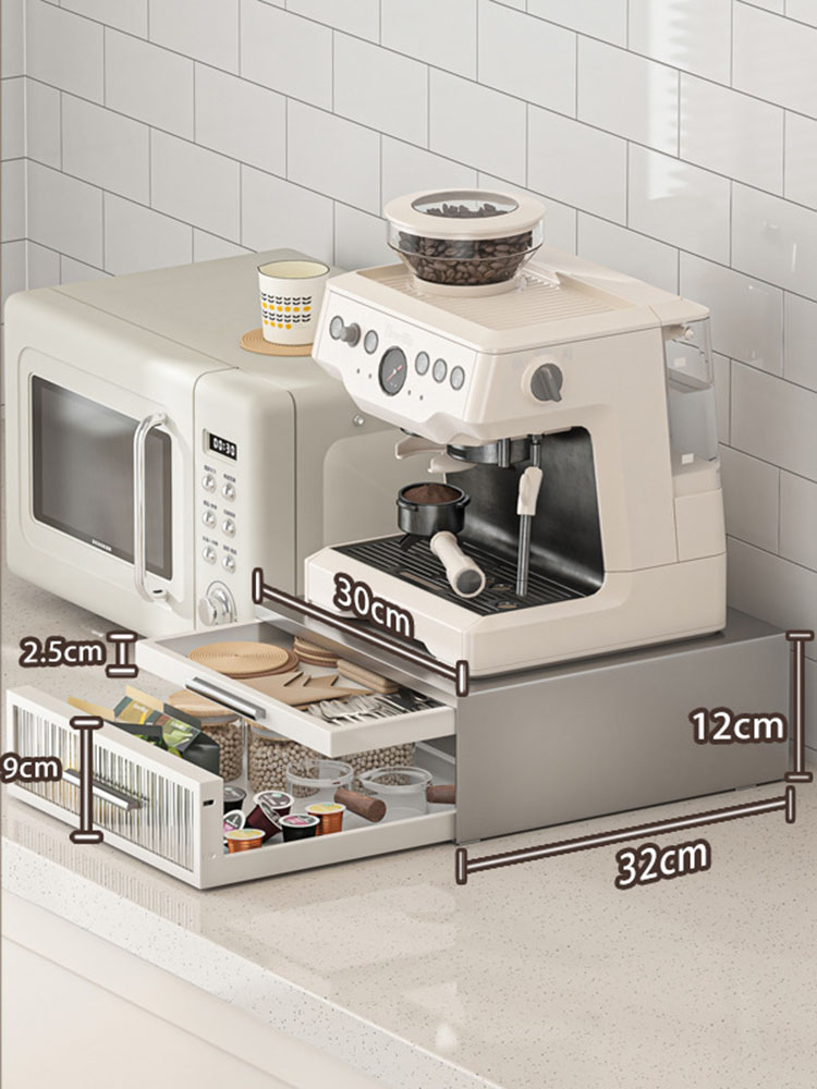 Double-layer small coffee machine rack [acrylic gray]