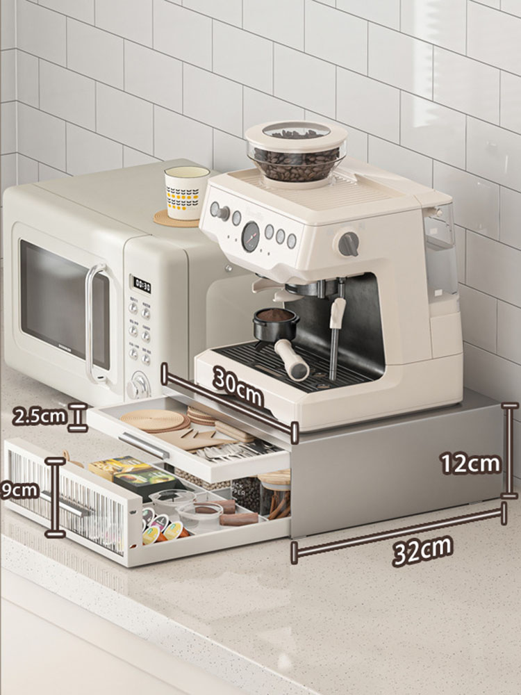 Double-layer small coffee machine rack [acrylic gray] and 6 dividers