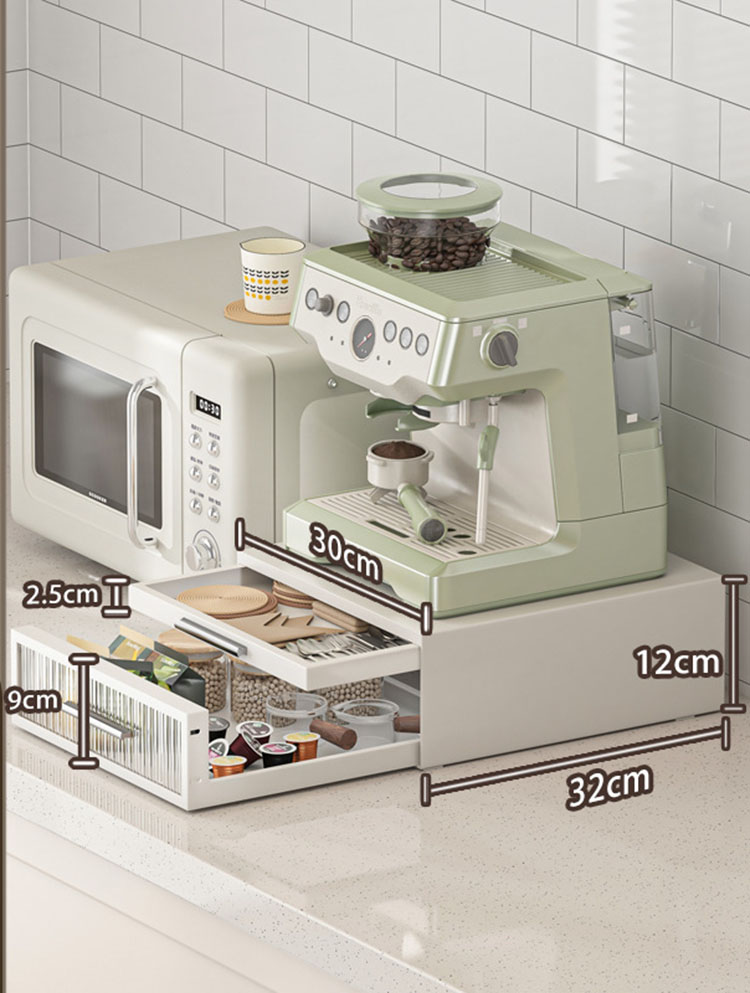 Double-layer small coffee machine rack [acrylic model all white]