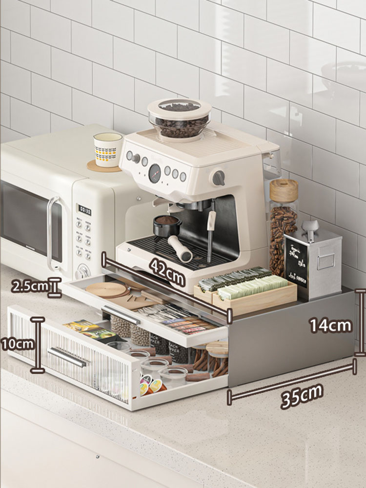 Double-layer large coffee machine rack [acrylic gray]