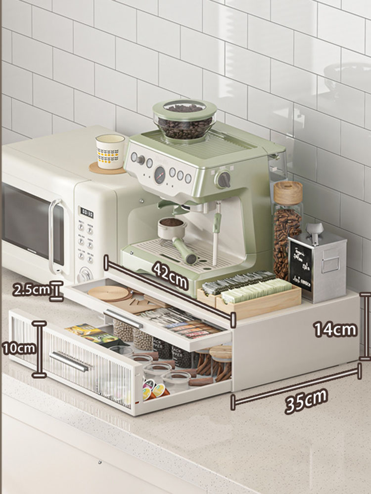 Double-layer large coffee machine rack [acrylic model all white]