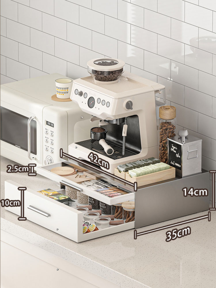 Double-layer large coffee machine rack [metal gray]