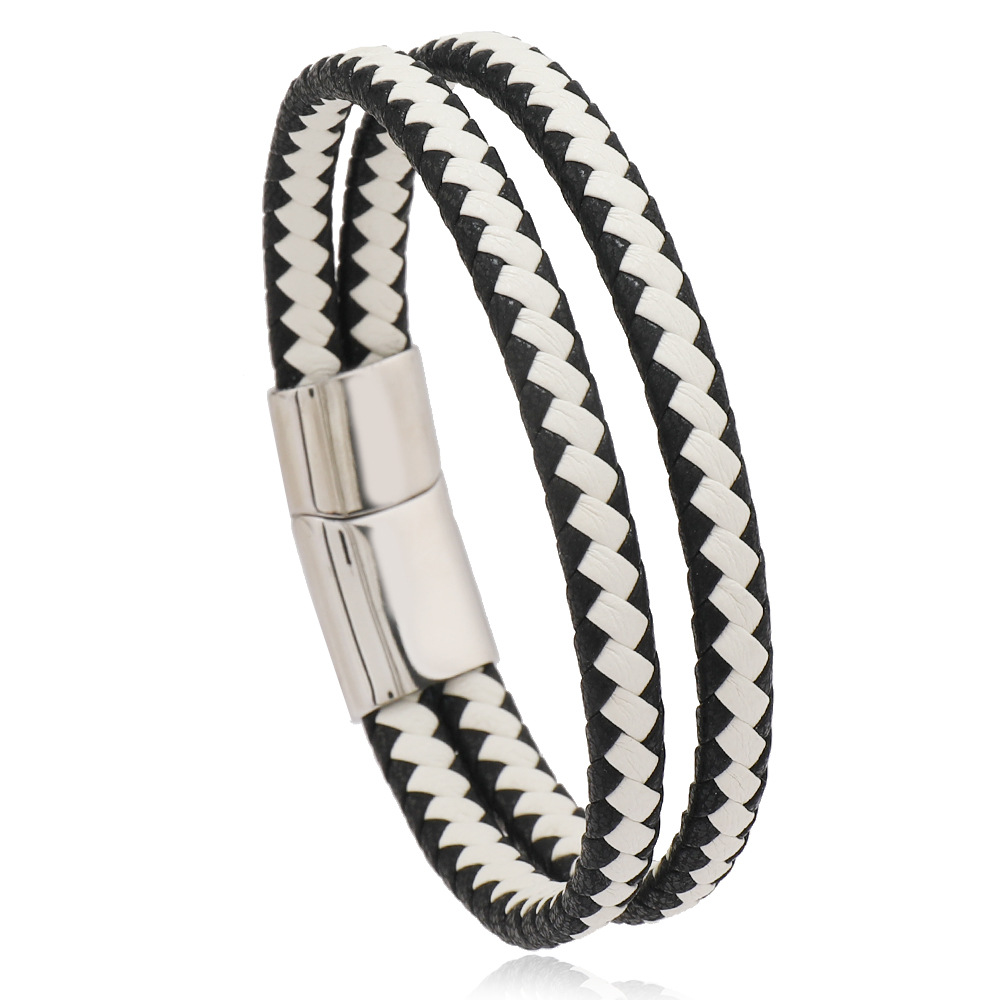 Silver buckle white leather 21CM