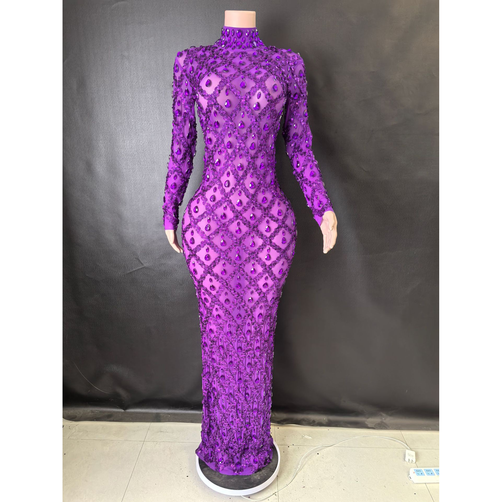 Long sleeve purple long